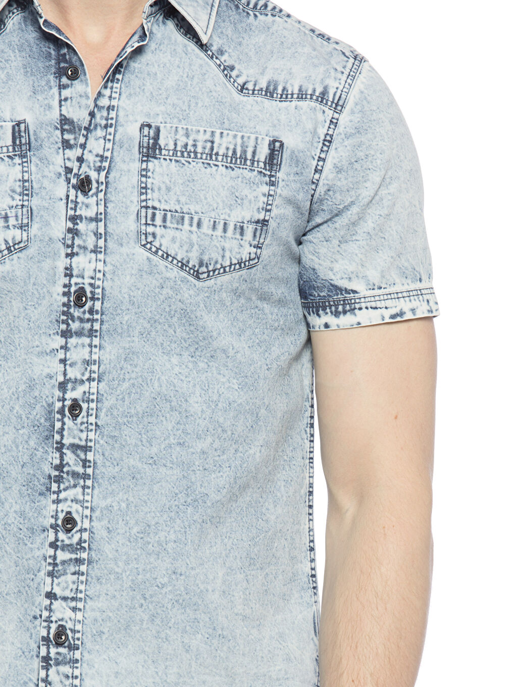 Açık İndigo Rodeo Jean Gömlek-3