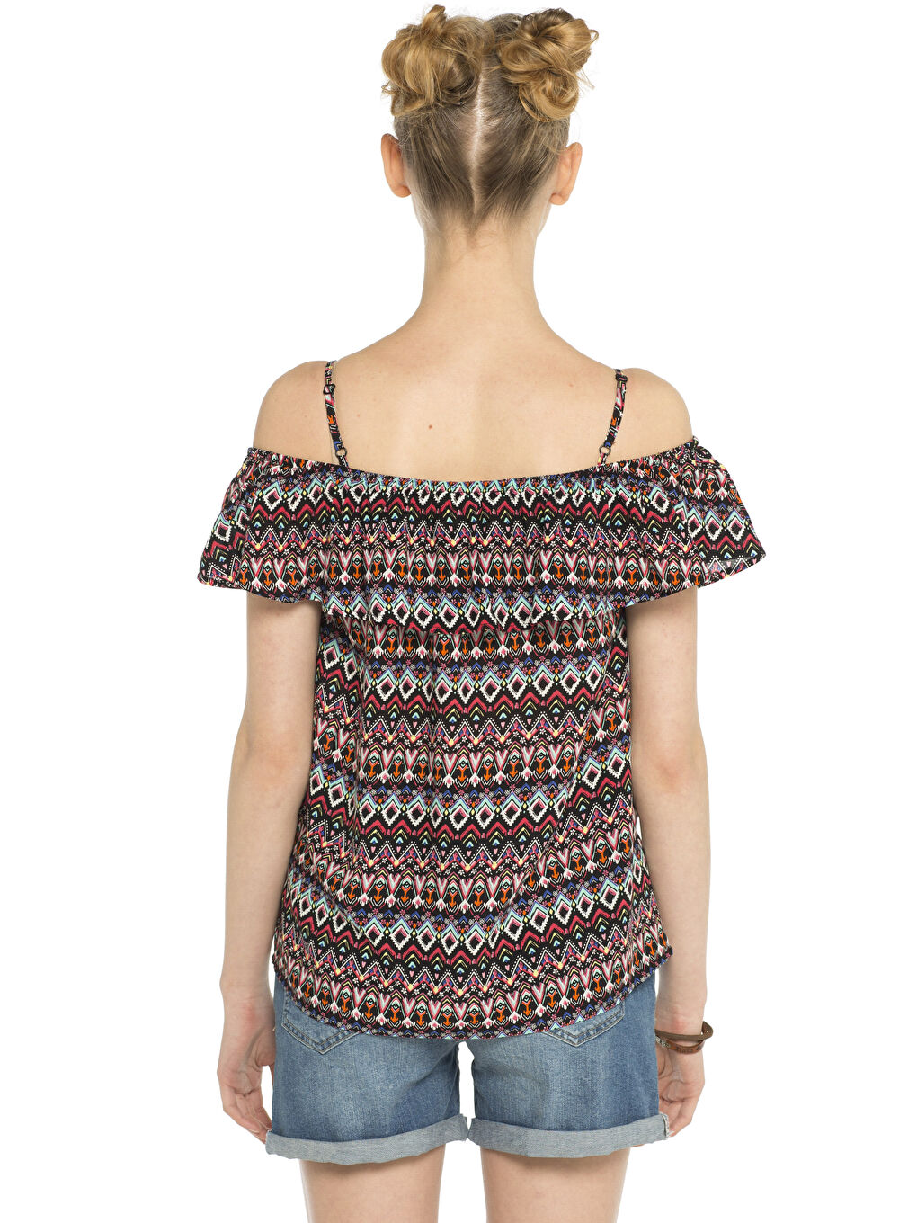 Siyah Baskılı Bluz-1