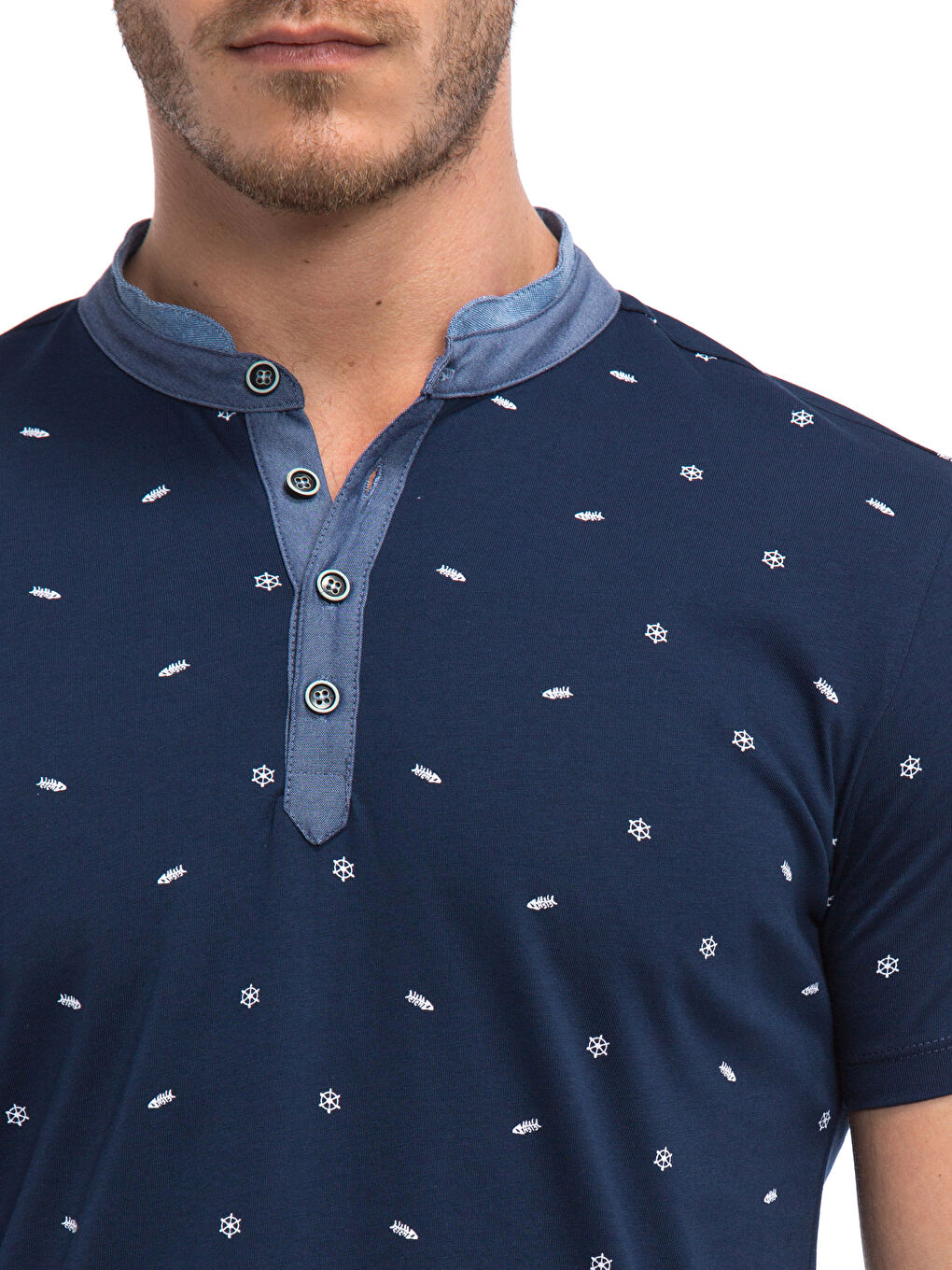 Soluk Lacivert Tişört-3