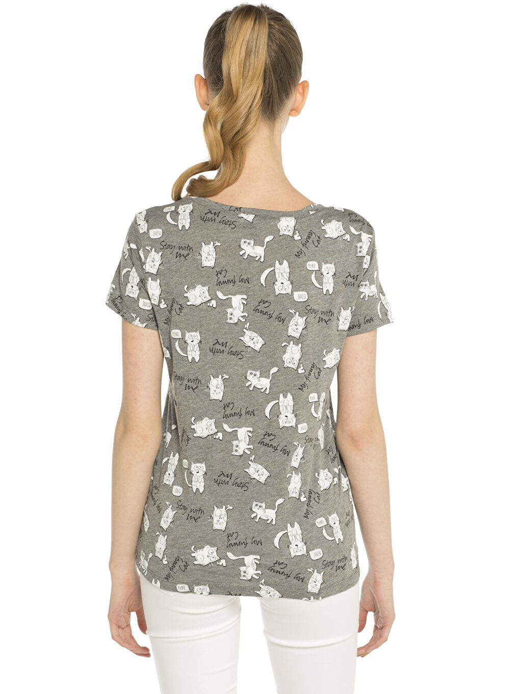 Antrasit Baskı Tişört-1