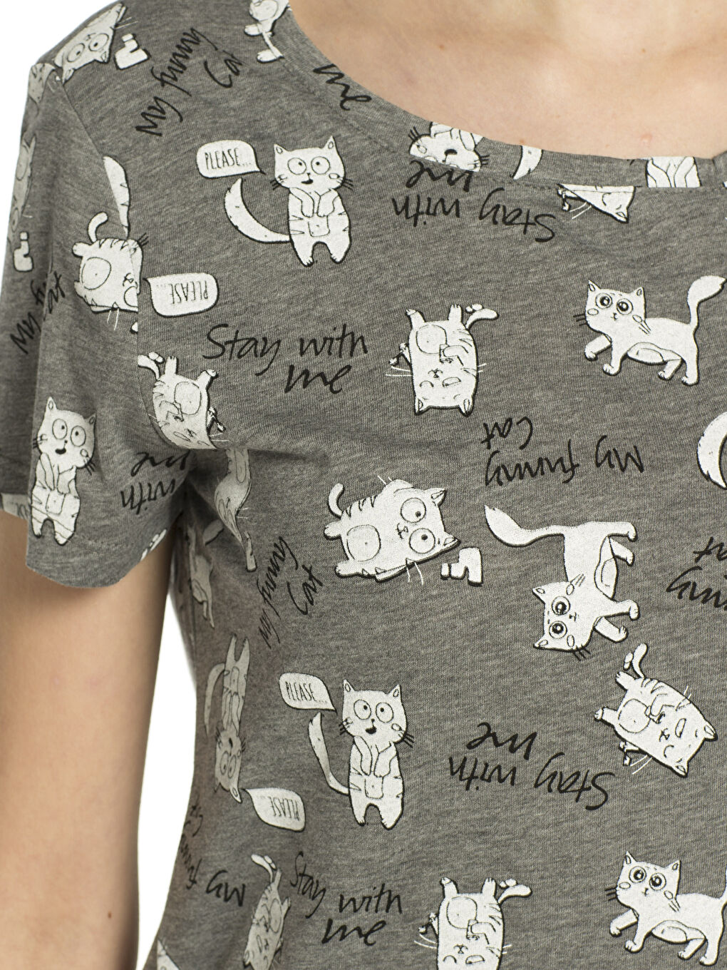 Antrasit Baskı Tişört-3