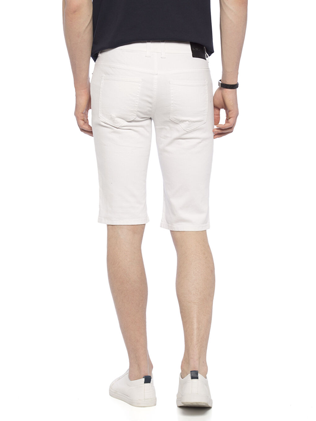 Beyaz Rodeo Jean Şort-1