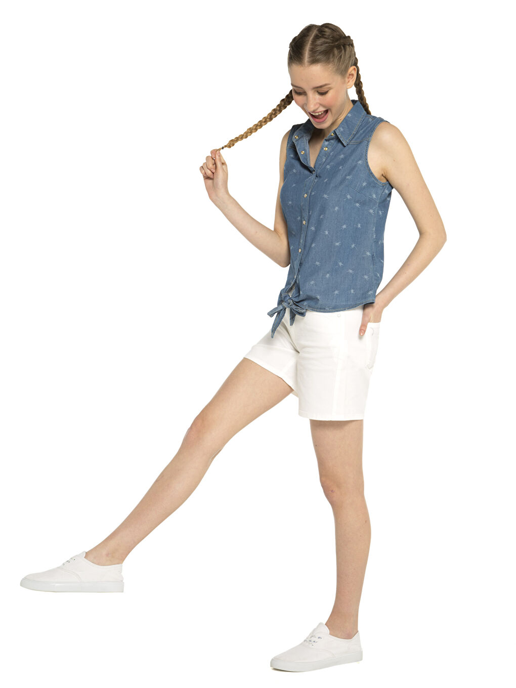 Açık İndigo Rodeo Jean Gömlek-2