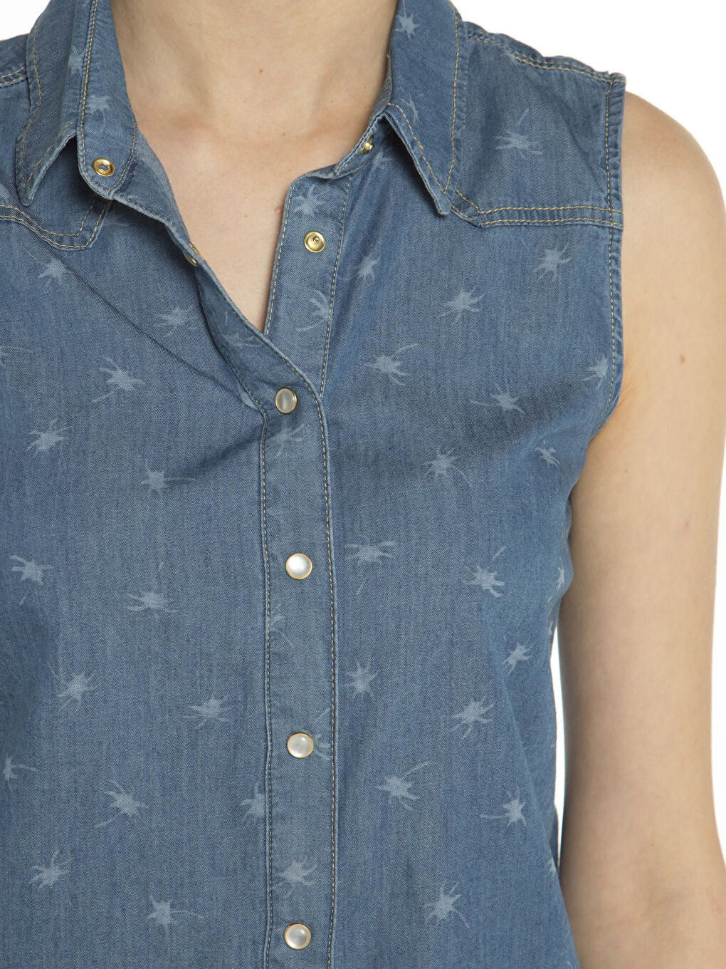 Açık İndigo Rodeo Jean Gömlek-3