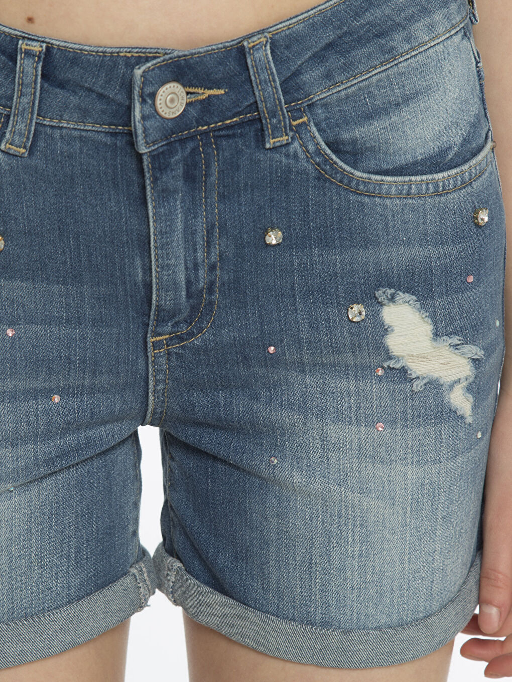 LCW Vision Woman INDIGO Denim Shorts -7YB221Z8-507