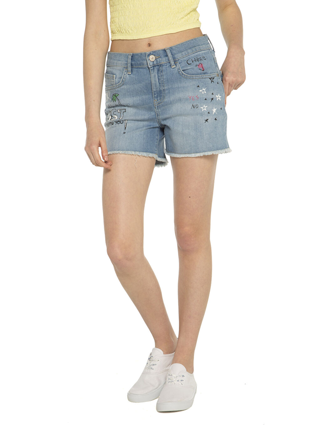 Açık İndigo Rodeo Jean Şort