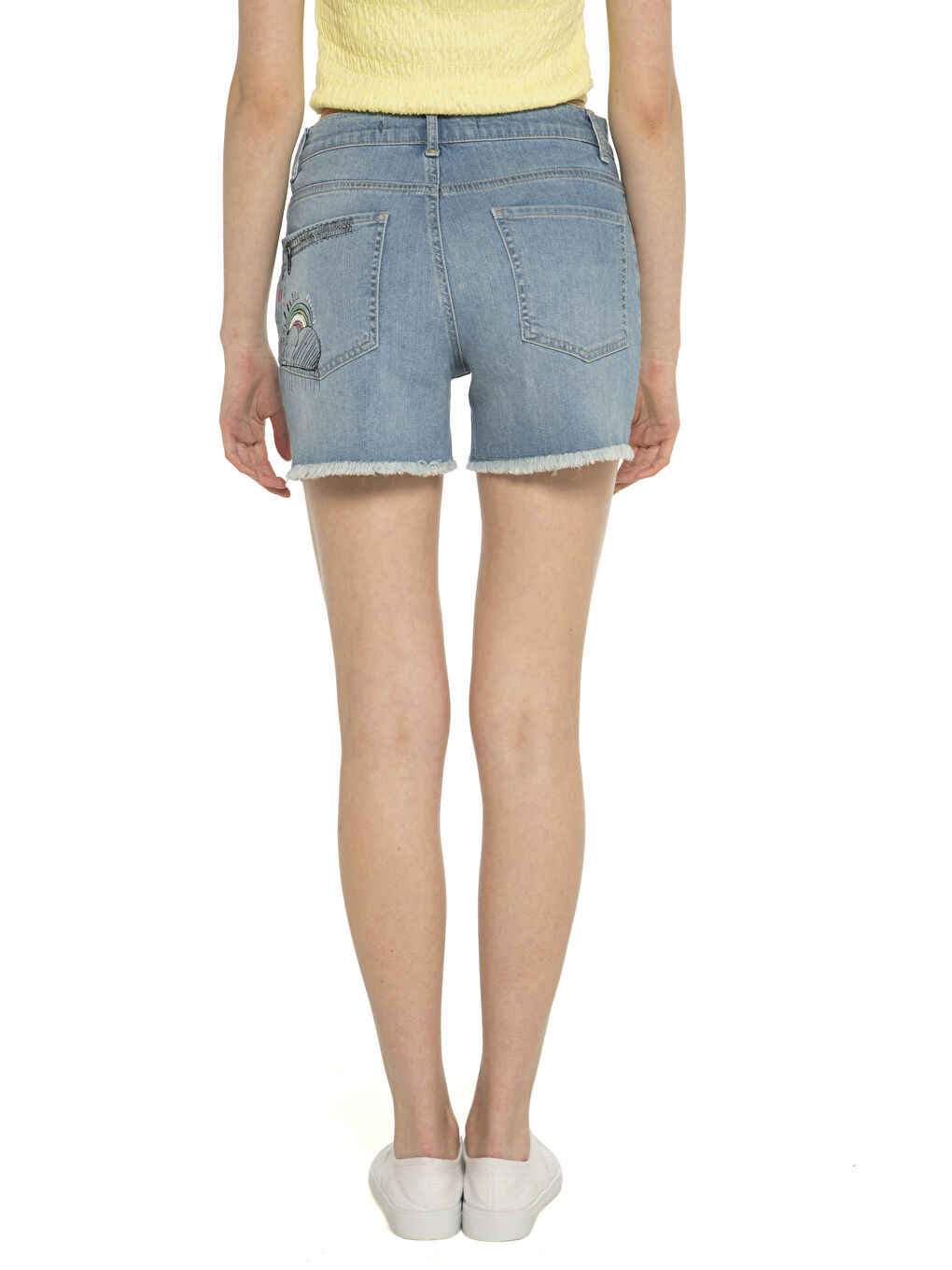 Açık İndigo Rodeo Jean Şort-1