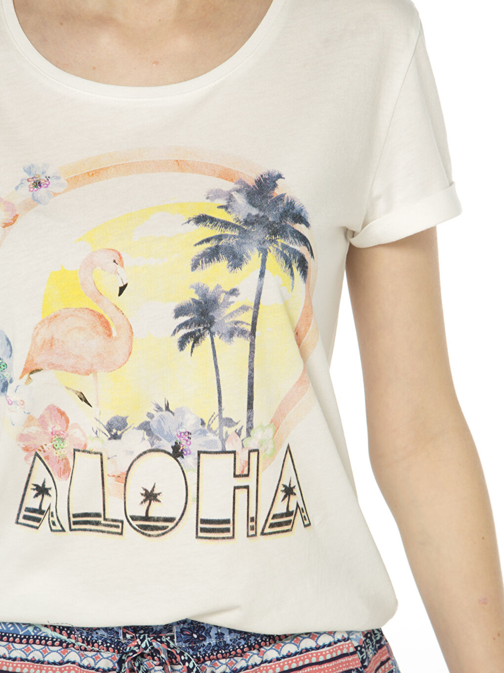 Woman ECRU T-Shirt-4