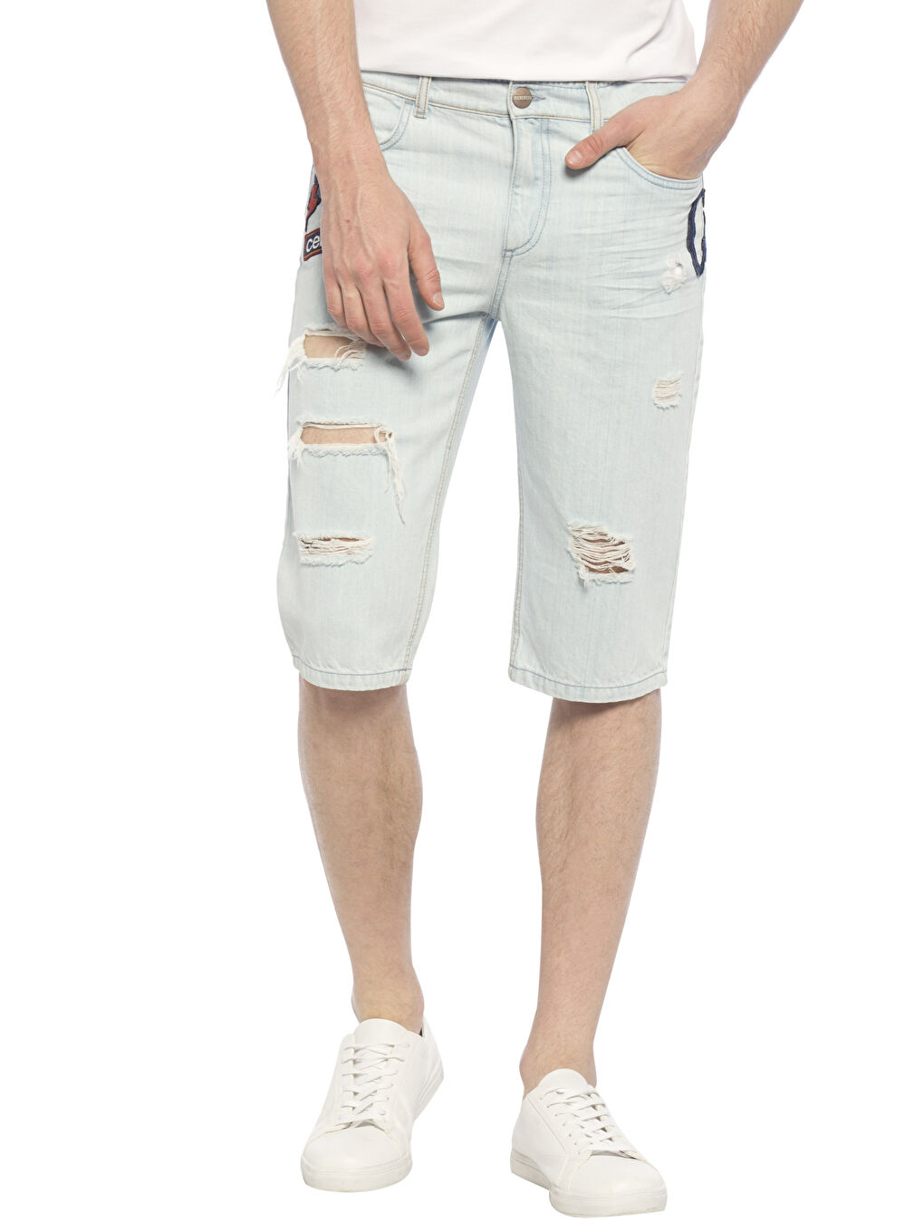 Açık İndigo Rodeo Jean Şort