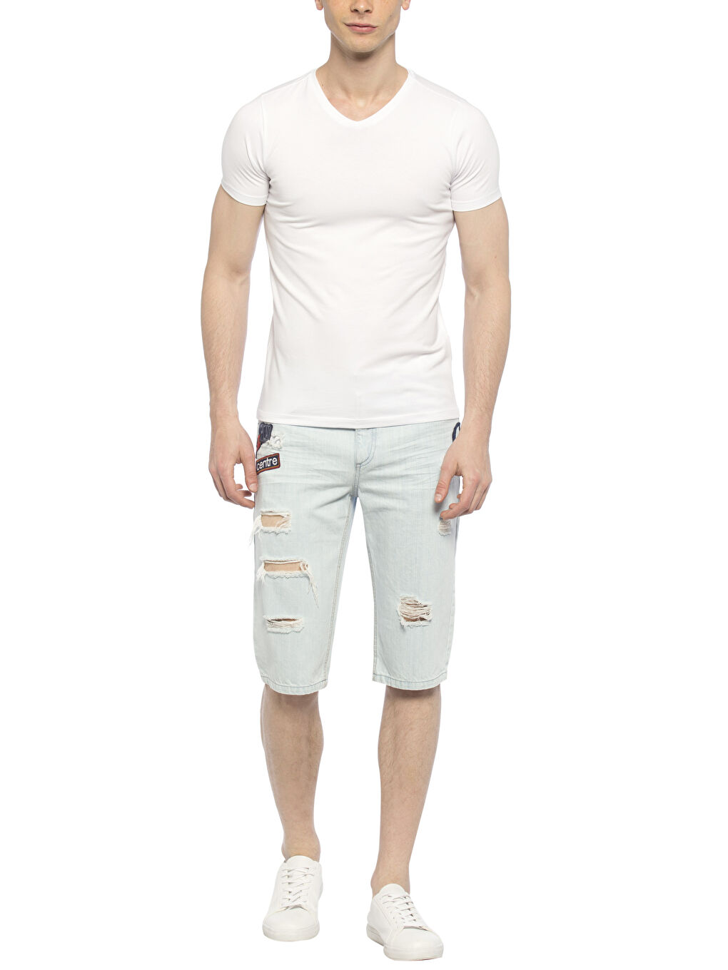 Açık İndigo Rodeo Jean Şort-2