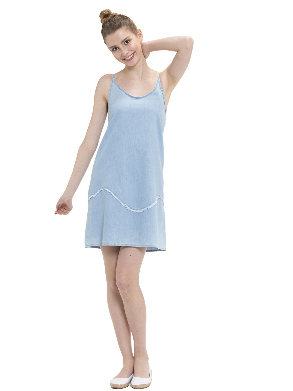 Açık İndigo Rodeo Jean Elbise