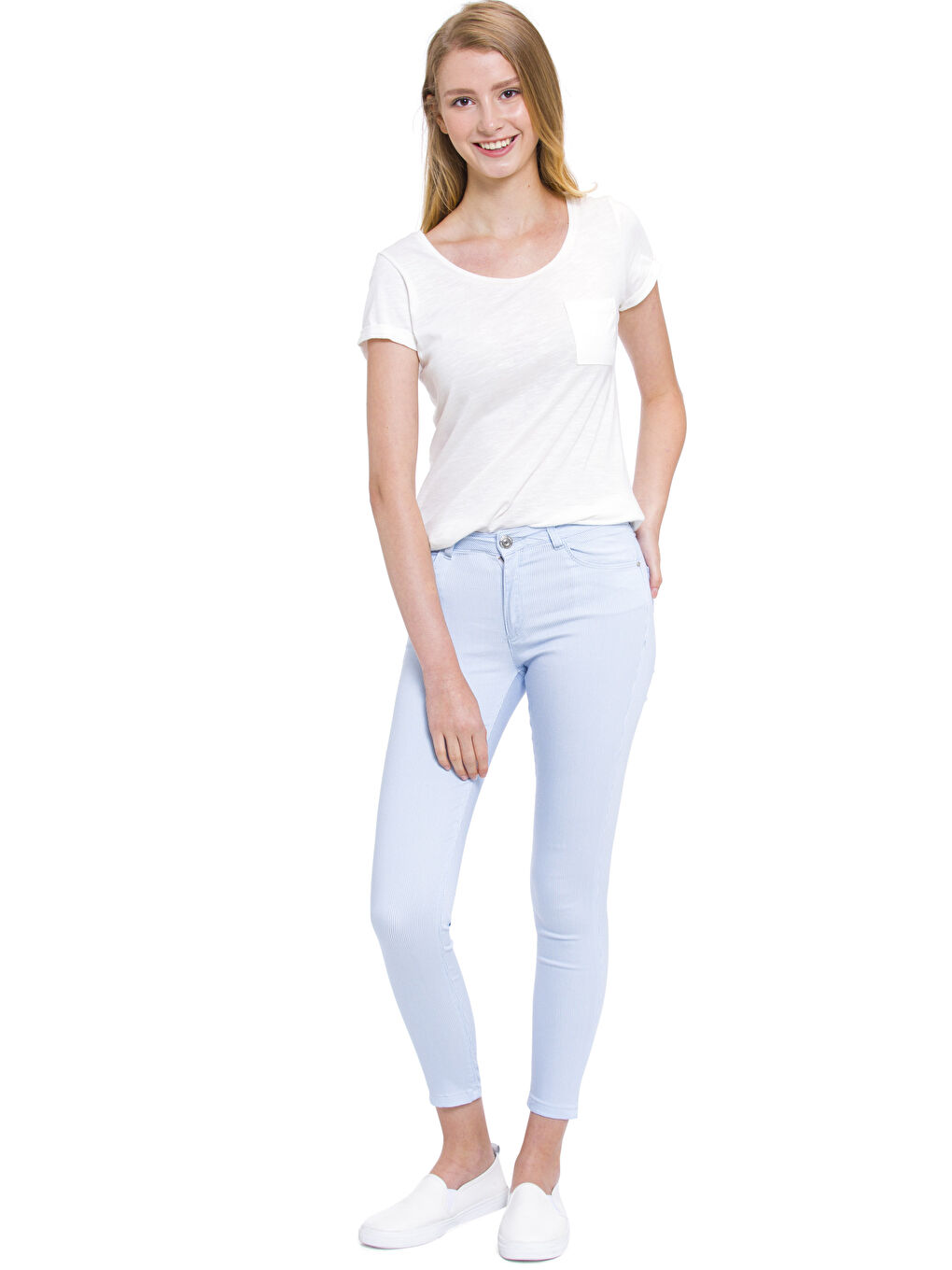 Beyaz-Açık Gri-Koyu Mavi Pantolon-2