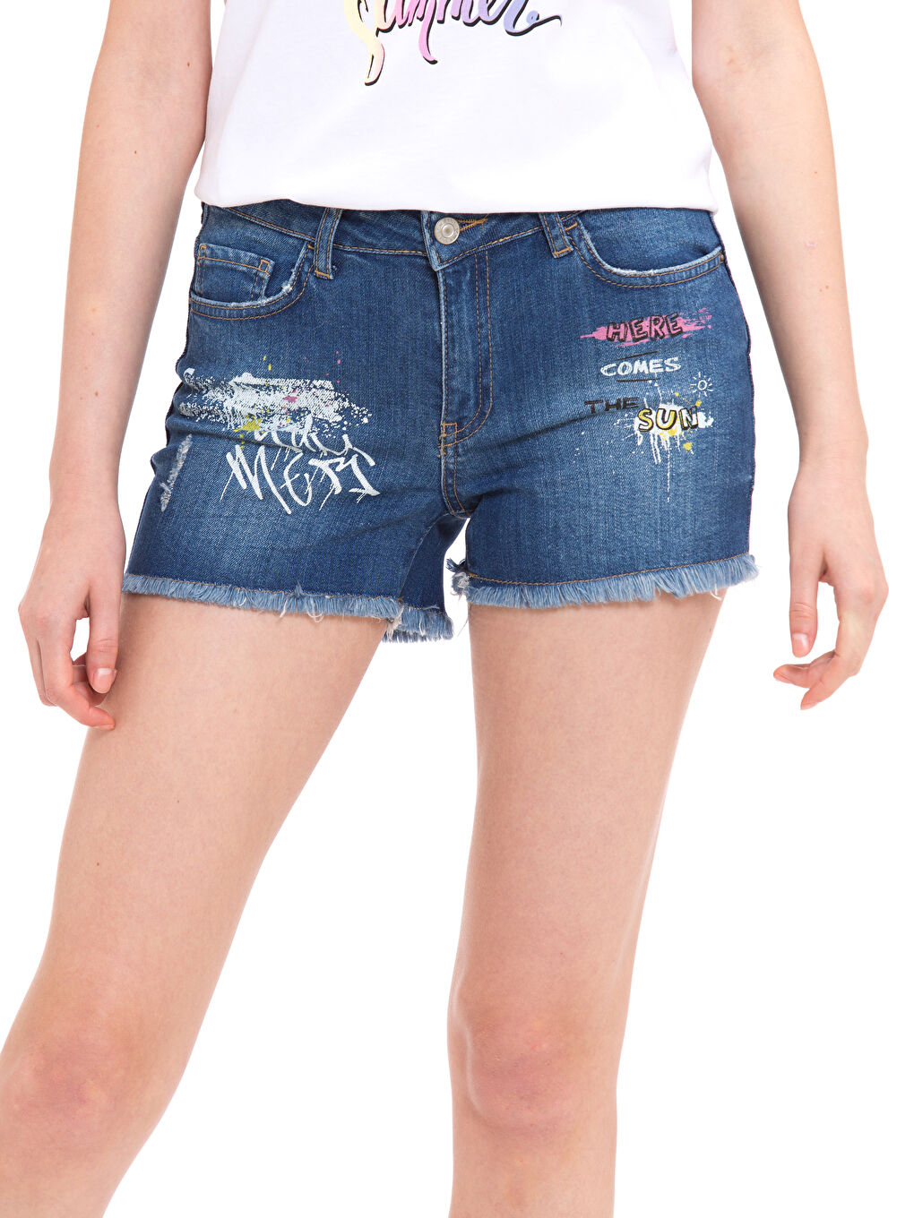 LCW Vision Woman INDIGO Denim Shorts -7YD478Z8-507