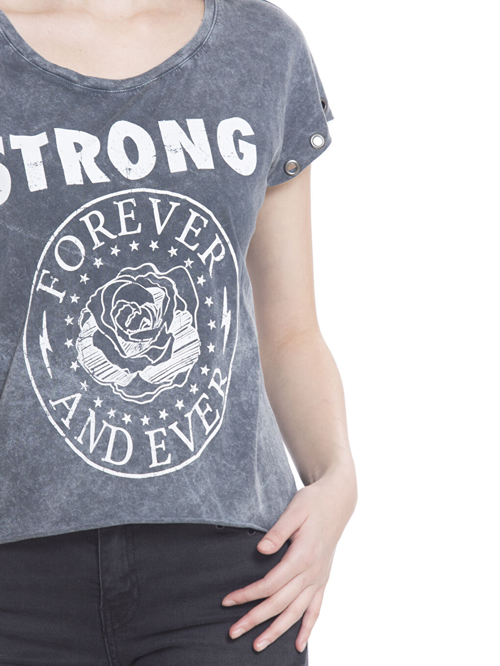 Lacivert Baskılı Tişört-3