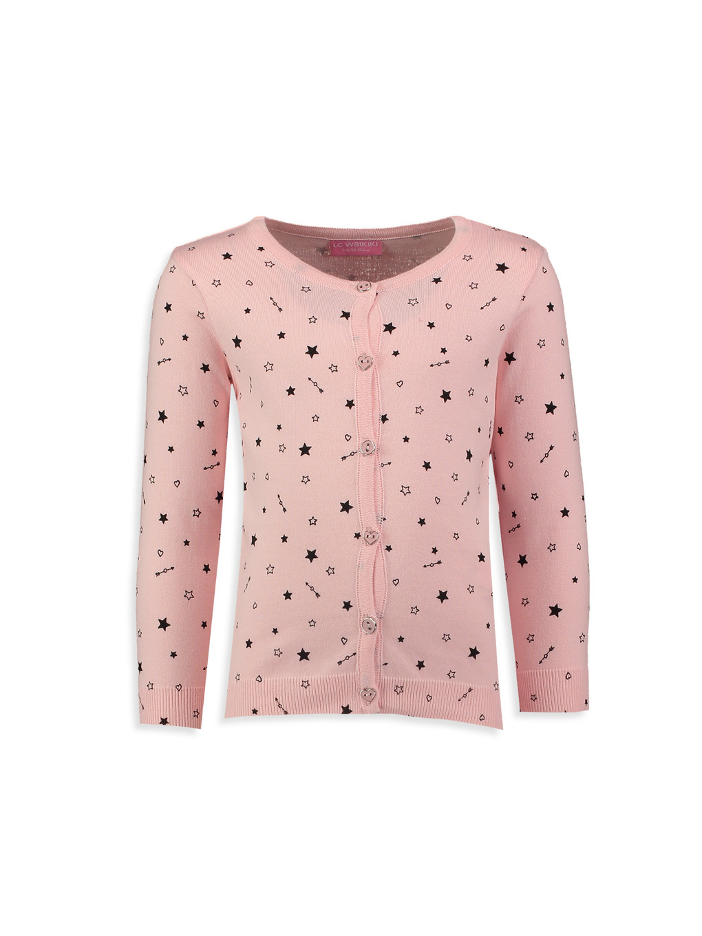 Pembe Baskılı Hırka