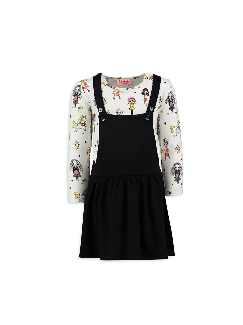 LCW Kids Girl BLACK Dress -7Y0913Z4-CVL