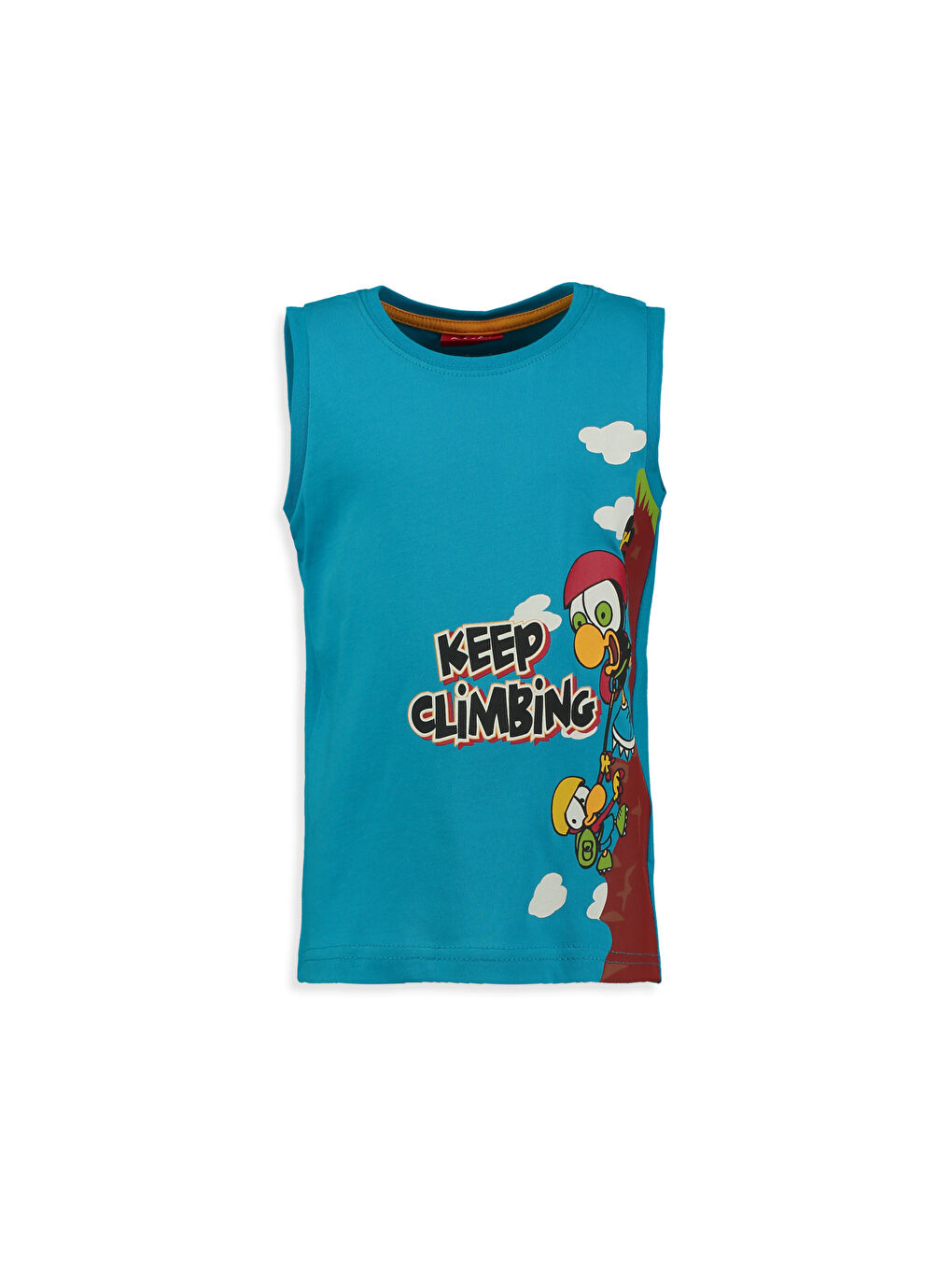 Boy Olive Printed Cotton Tank Tops