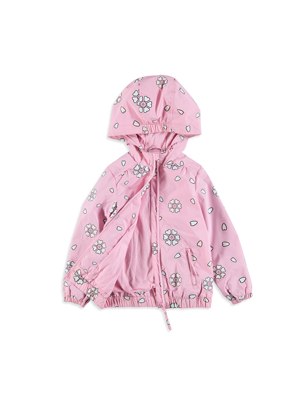 Pembe Baskılı Mont-1