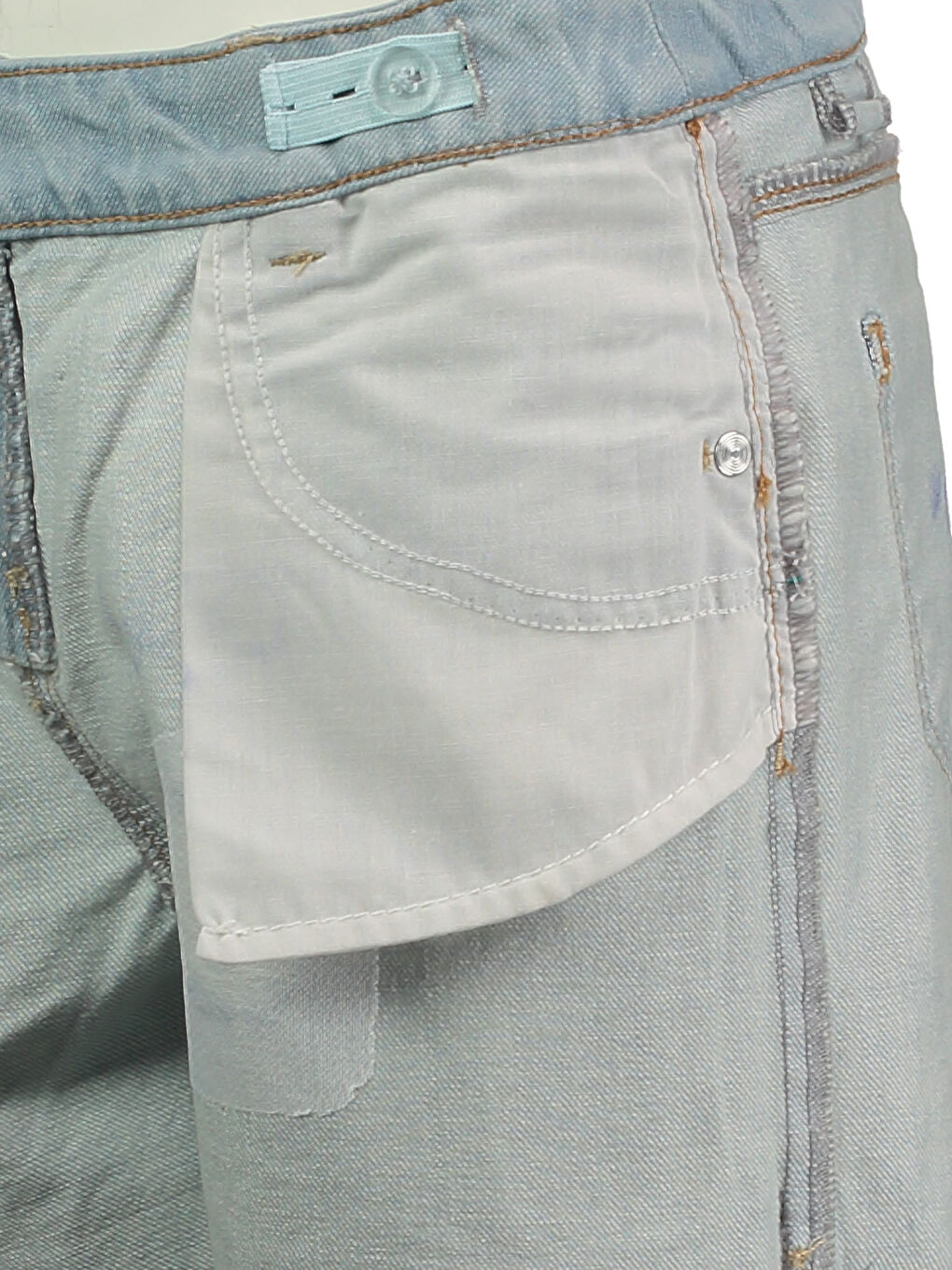 Açık İndigo Rodeo Jean Şort-2
