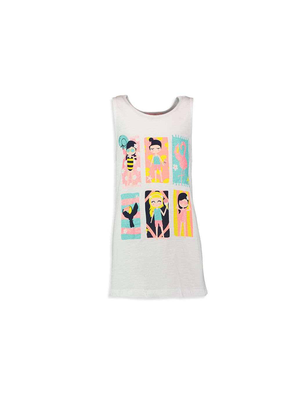 LCW Kids Girl WHITE Tank Top -7YH175Z4-CXF