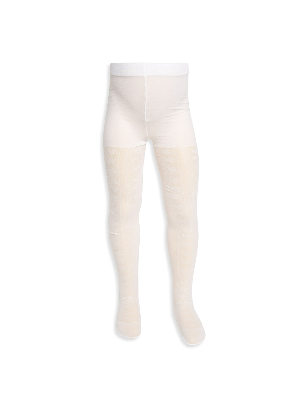 Beyaz Baskılı Külotlu Çorap