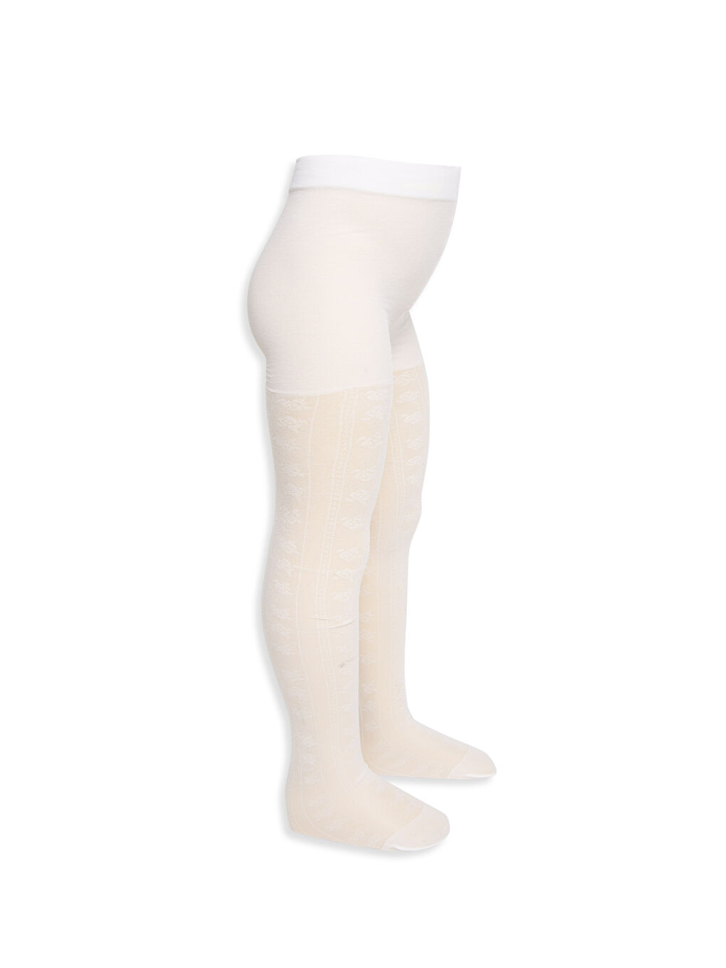 Beyaz Baskılı Külotlu Çorap-1