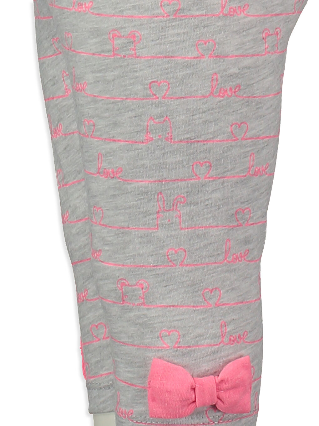 Pembe Baskılı Pijama Alt-3