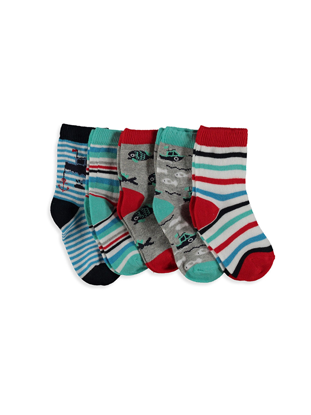 Karışık Renk İpliği Boyalı Soket Çorap-1