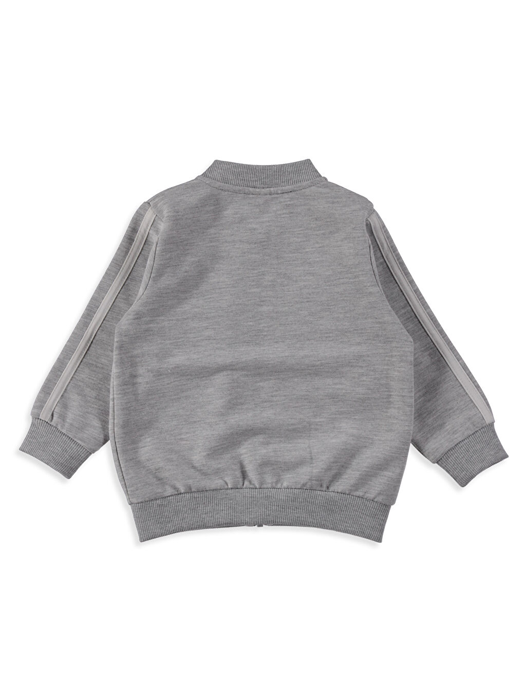 Gri Melanj Fermuarlı Sweatshirt-1