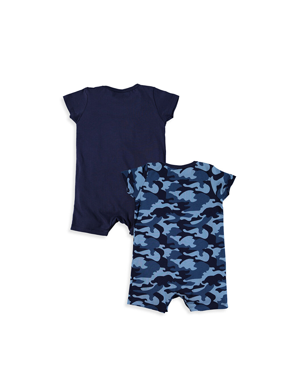 Lacivert Erkek Bebek Baskılı Tulum 2'li-1