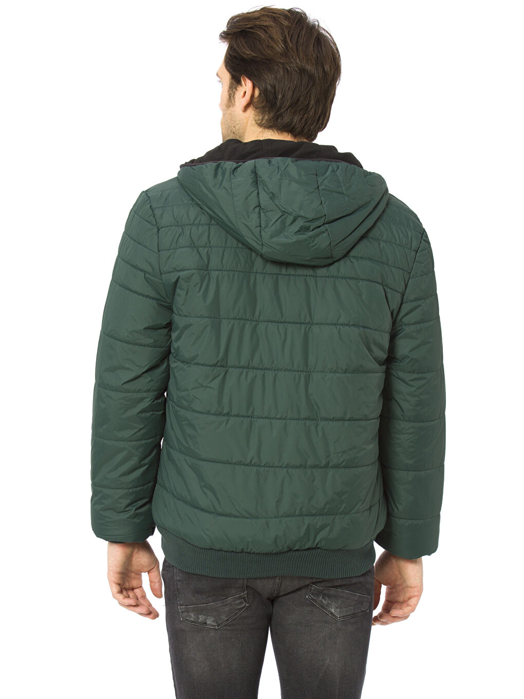 Koyu Yeşil Şişme Mont-2