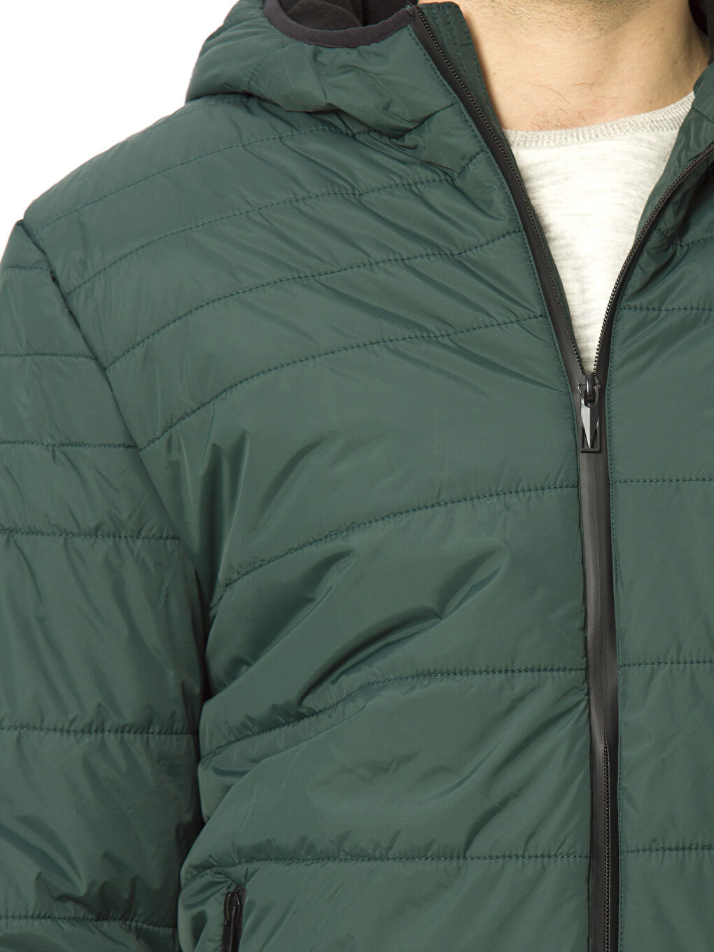 Koyu Yeşil Şişme Mont-4