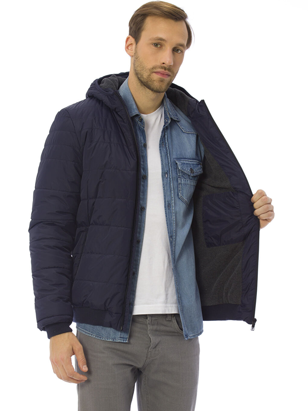 Man NAVY Puffer Coat-1