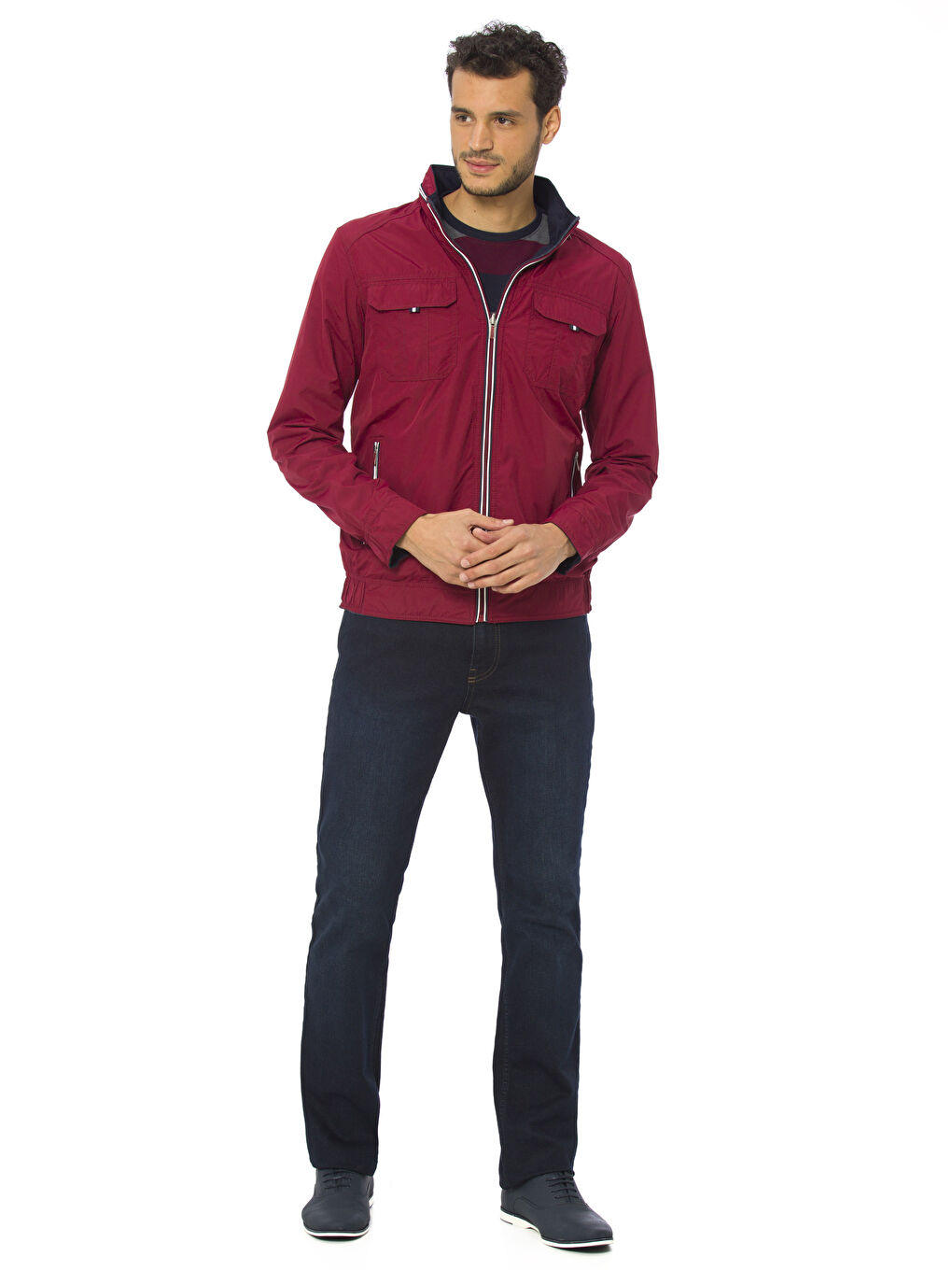 Manteau ROUGE BORDEAUX Homme-4