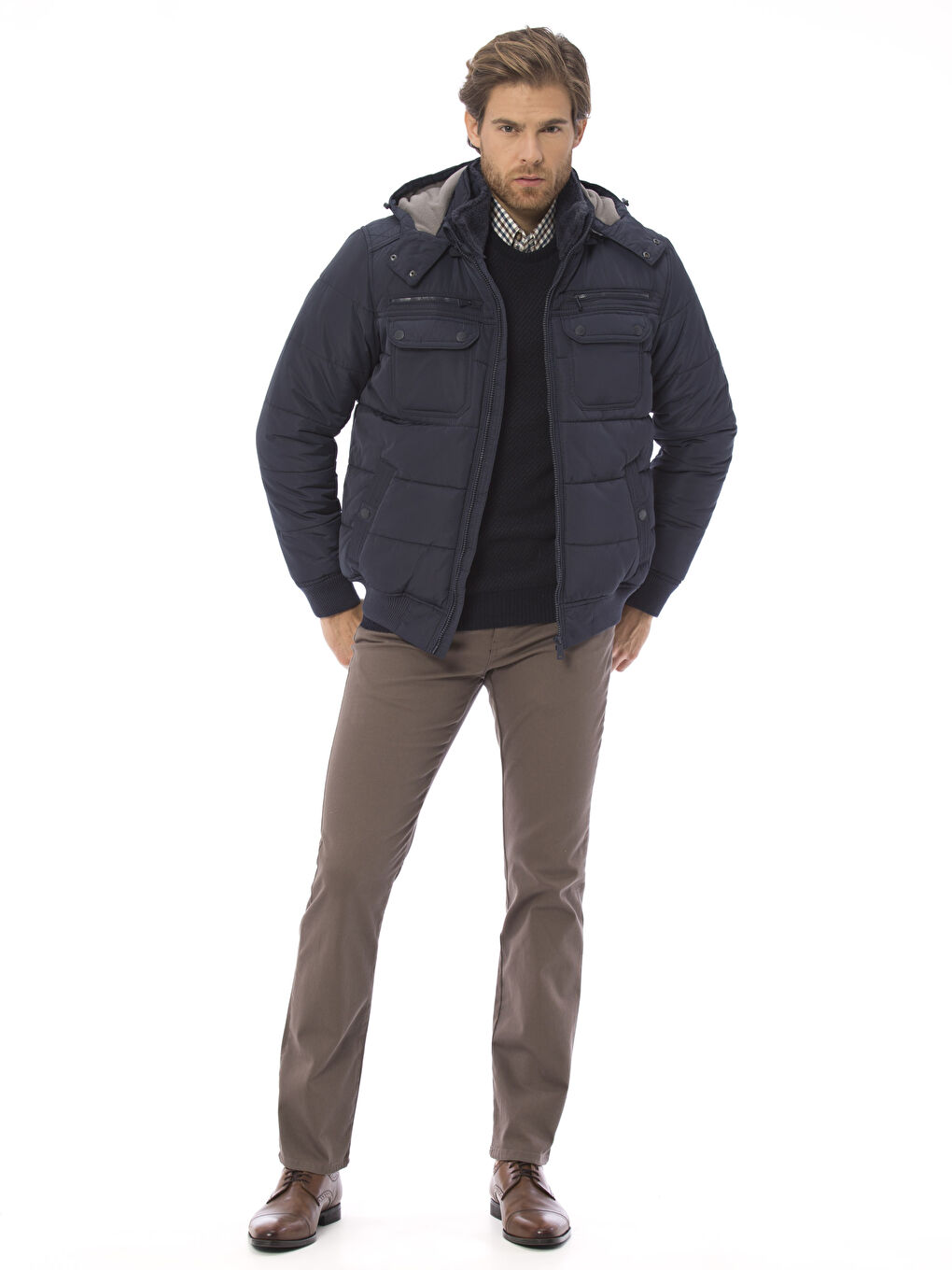 Lacivert Şişme Mont-4