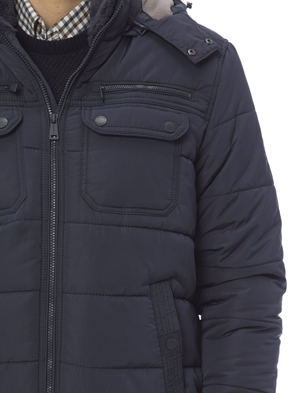 Lacivert Şişme Mont-5