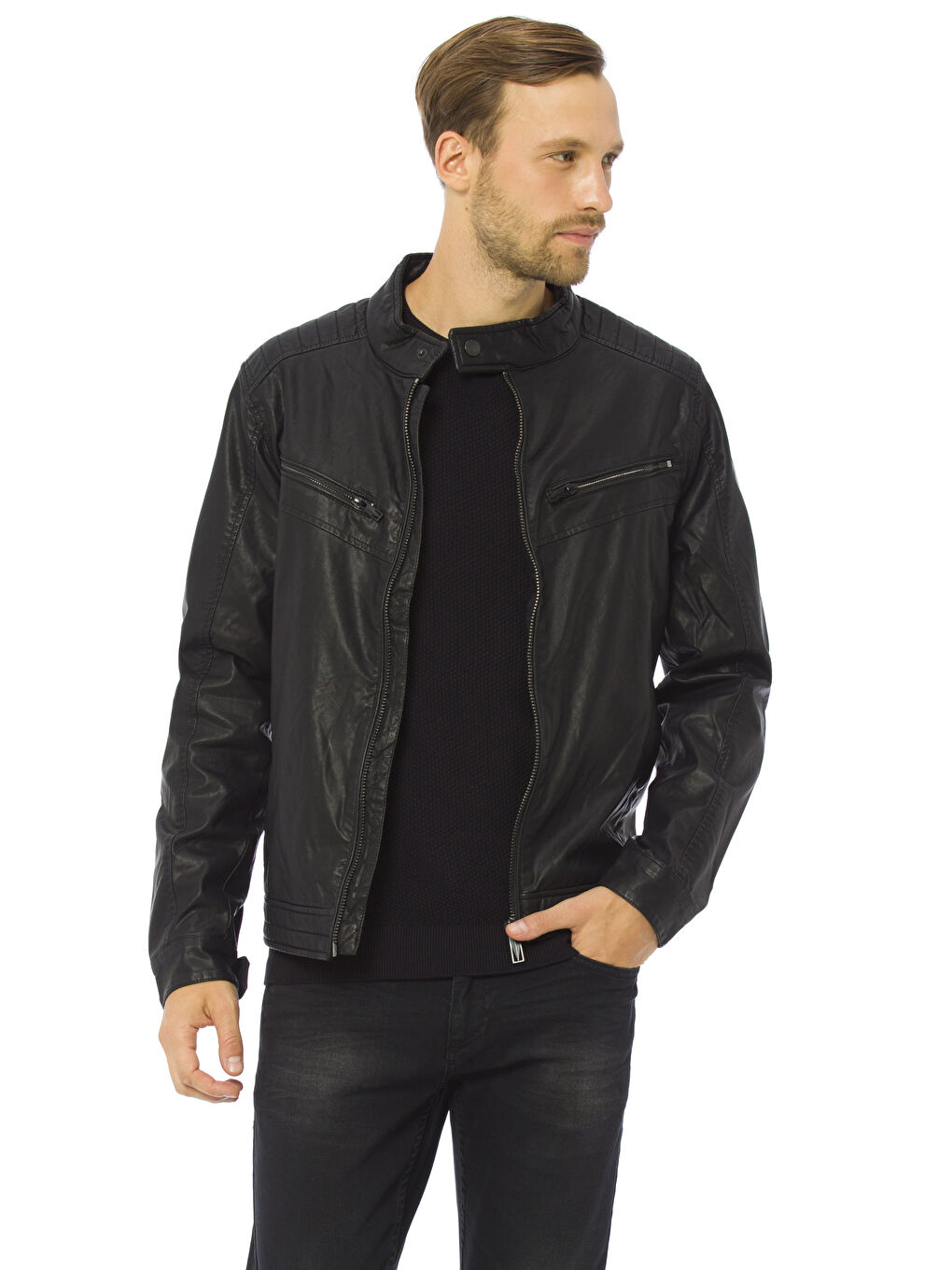 XSIDE Man BLACK Coat -7K0691Z8-J0F - LC Waikiki