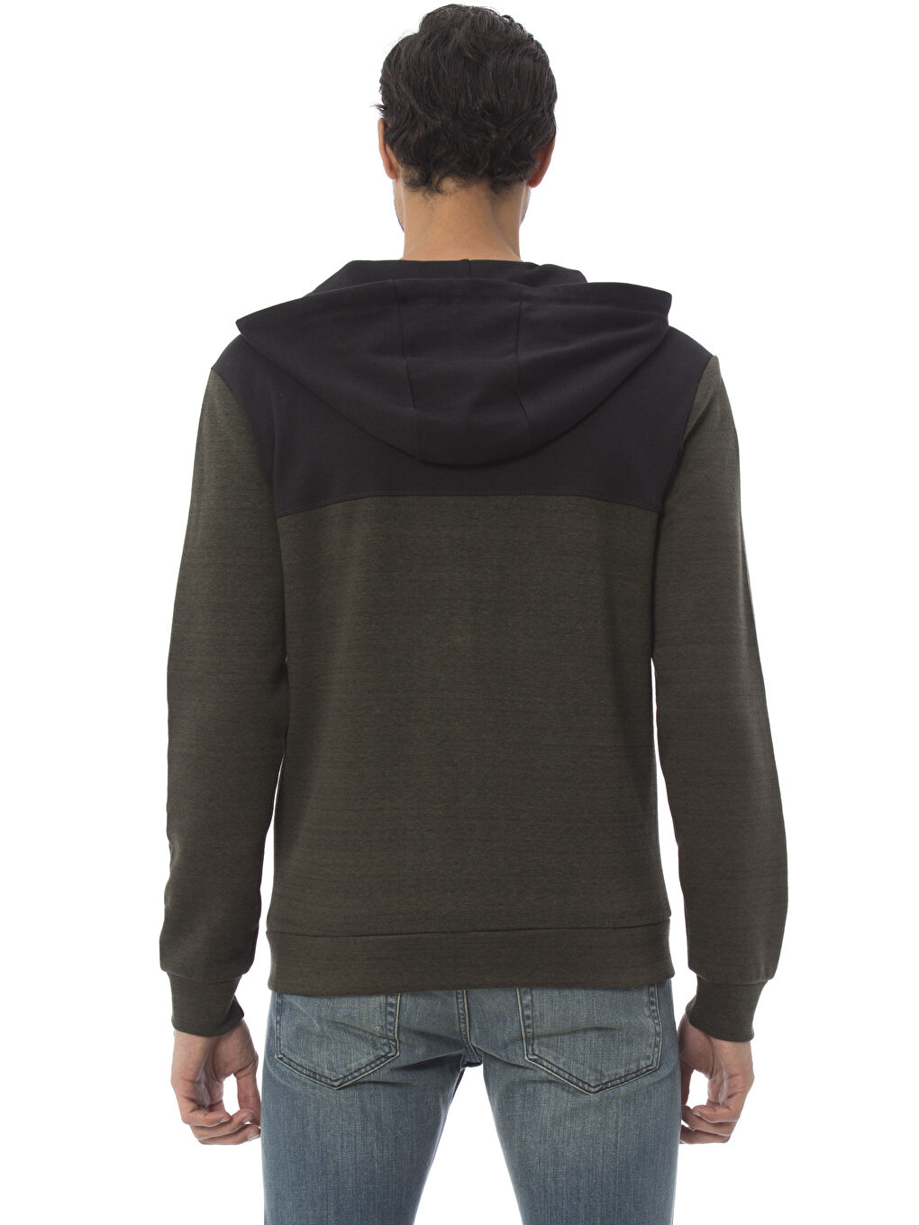 سويت شيرت بسحاب كاكي رجال-1