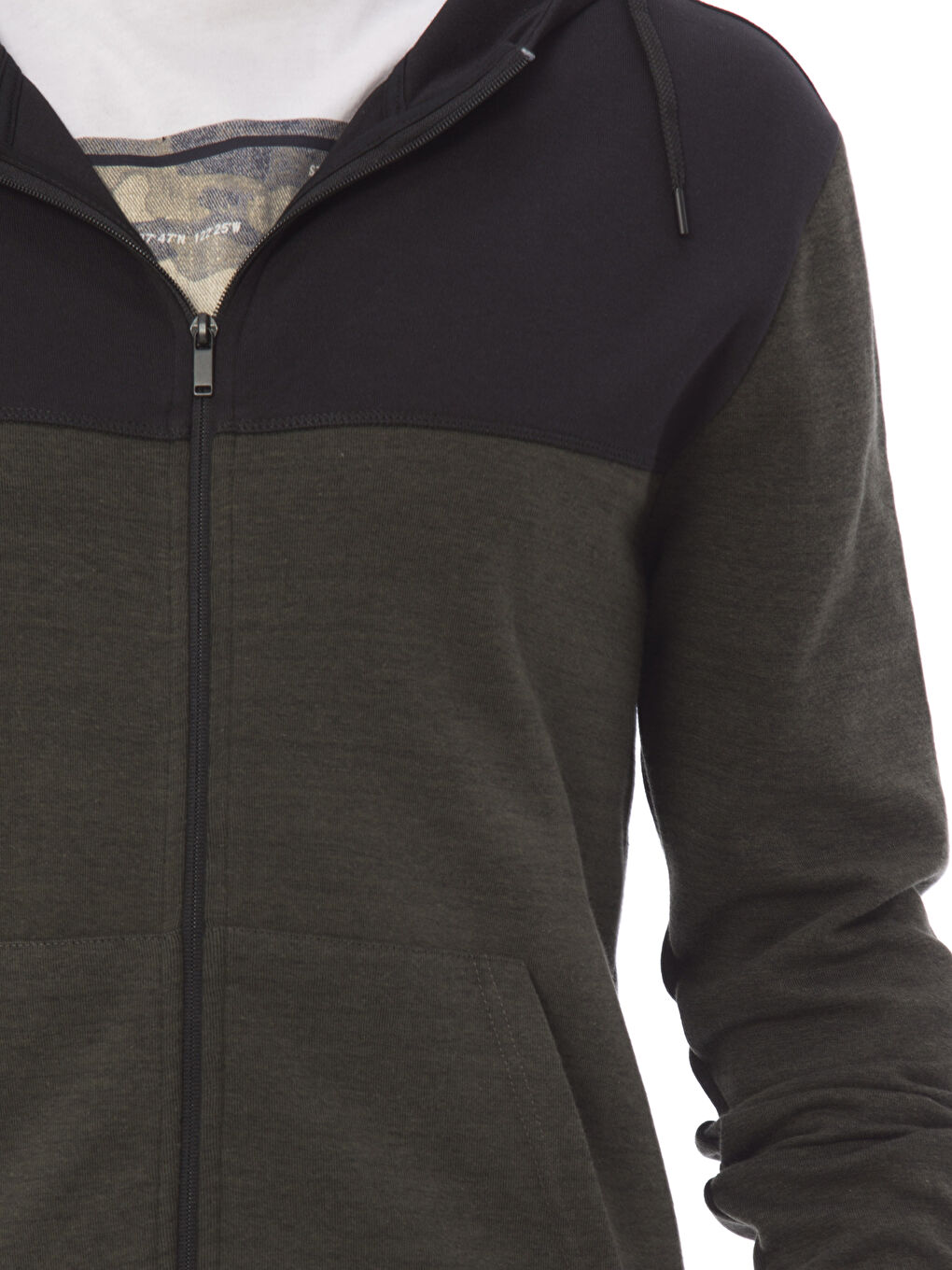 سويت شيرت بسحاب كاكي رجال-3