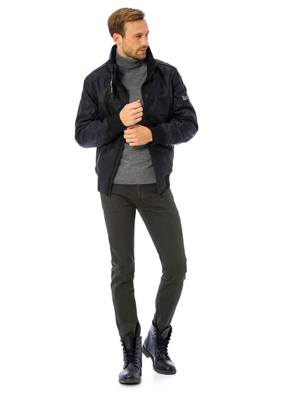 XSIDE Man BLACK Faux Leather Coat -7K0719Z8-J0F - LC Waikiki