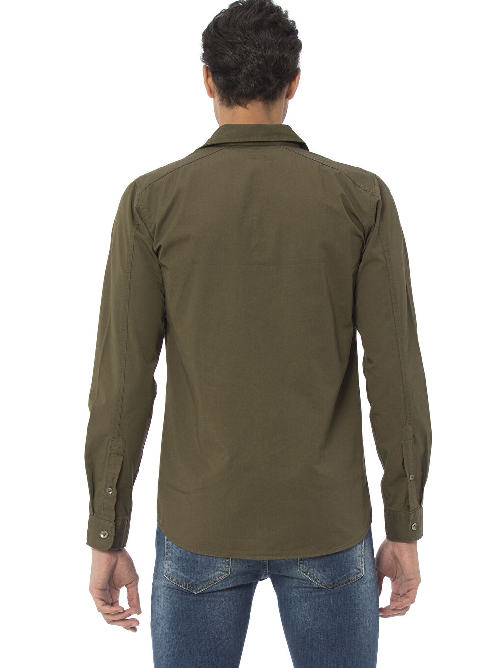 Мужчины Хаки Рубашка-1