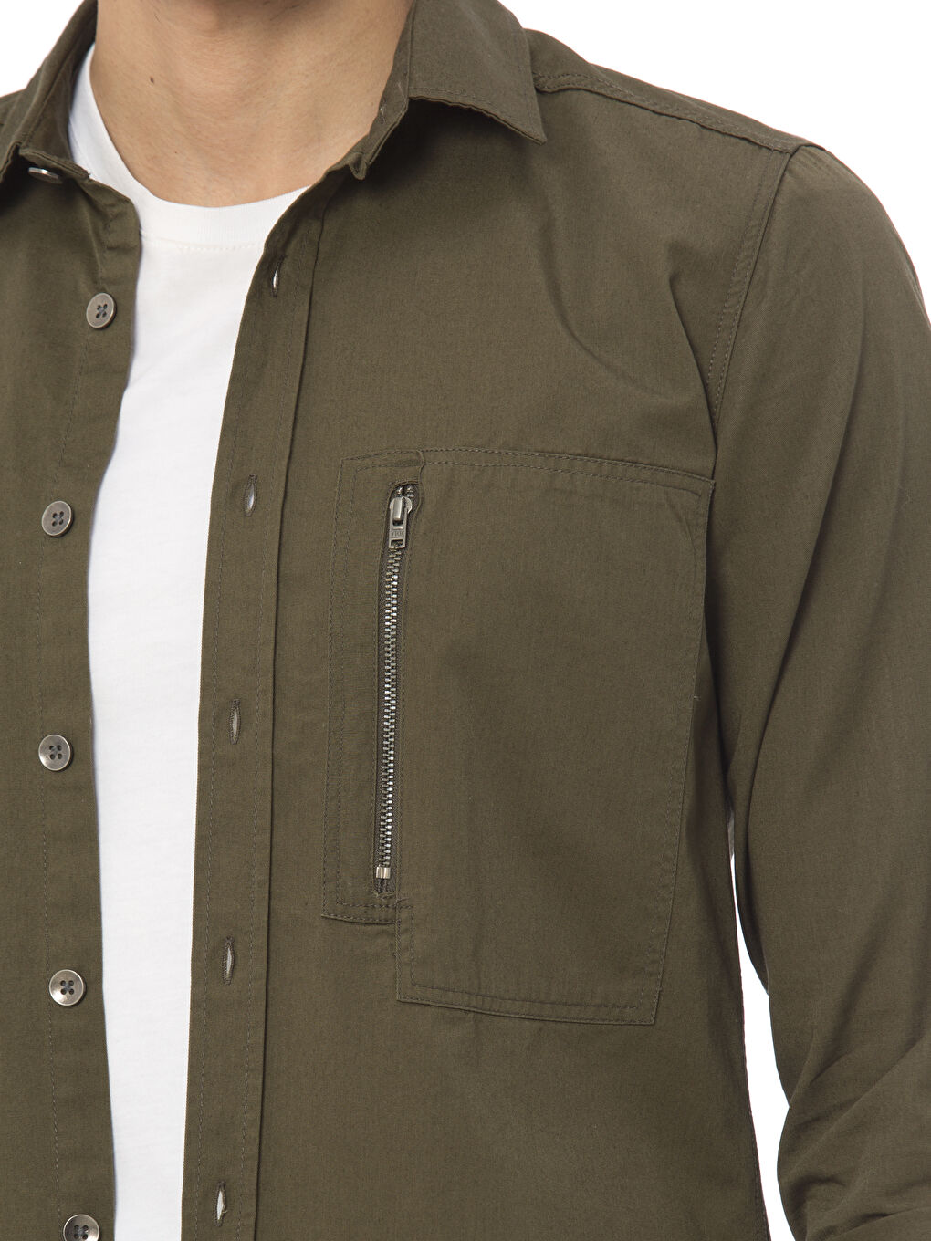 Мужчины Хаки Рубашка-3
