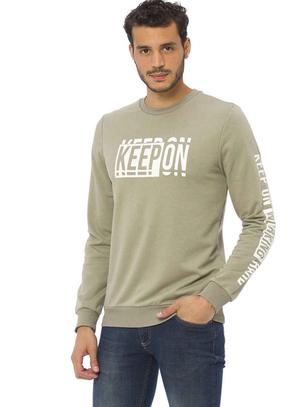 Mat Yeşil Sweatshirt