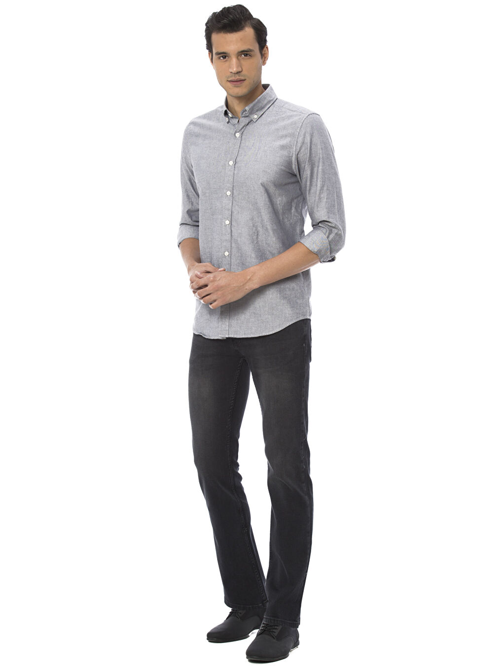 قميص رمادى رجال-2