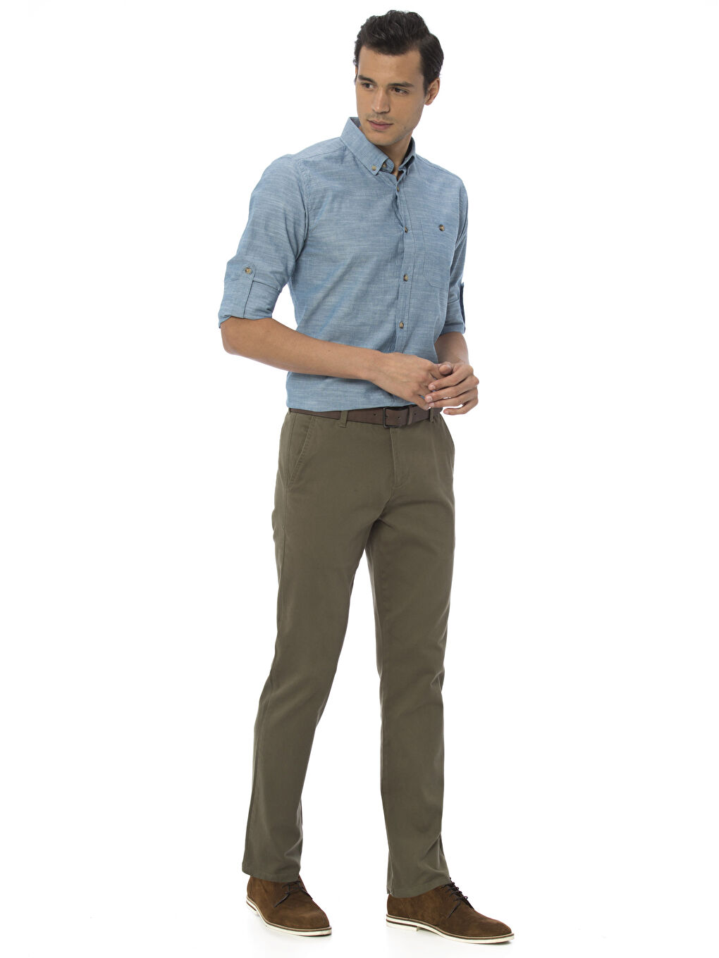 LCWAIKIKI Basic Man PETROL Shirt -7K1563Z8-D8J