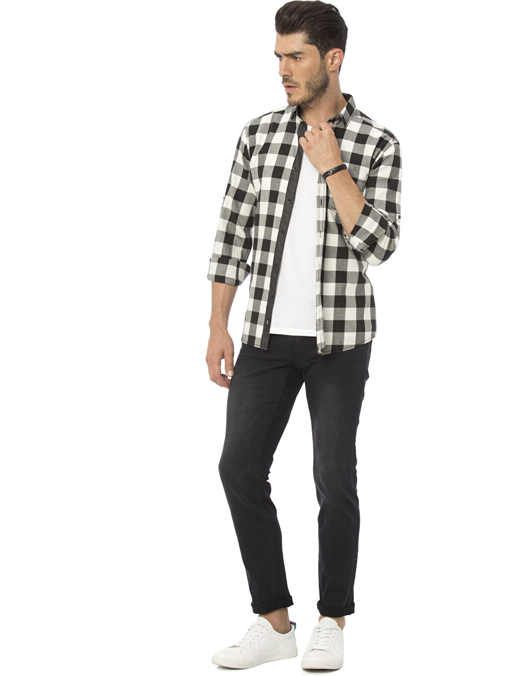 Siyah  Rodeo Jean Pantolon-2