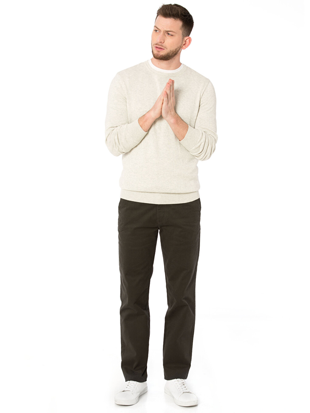 Pantalon chino Kaki Homme