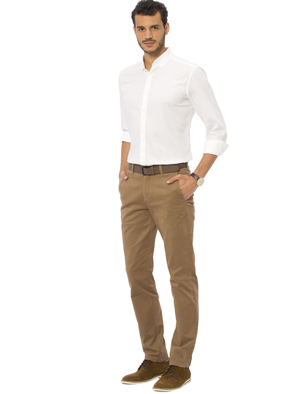 Man BROWN Chino Trousers-2