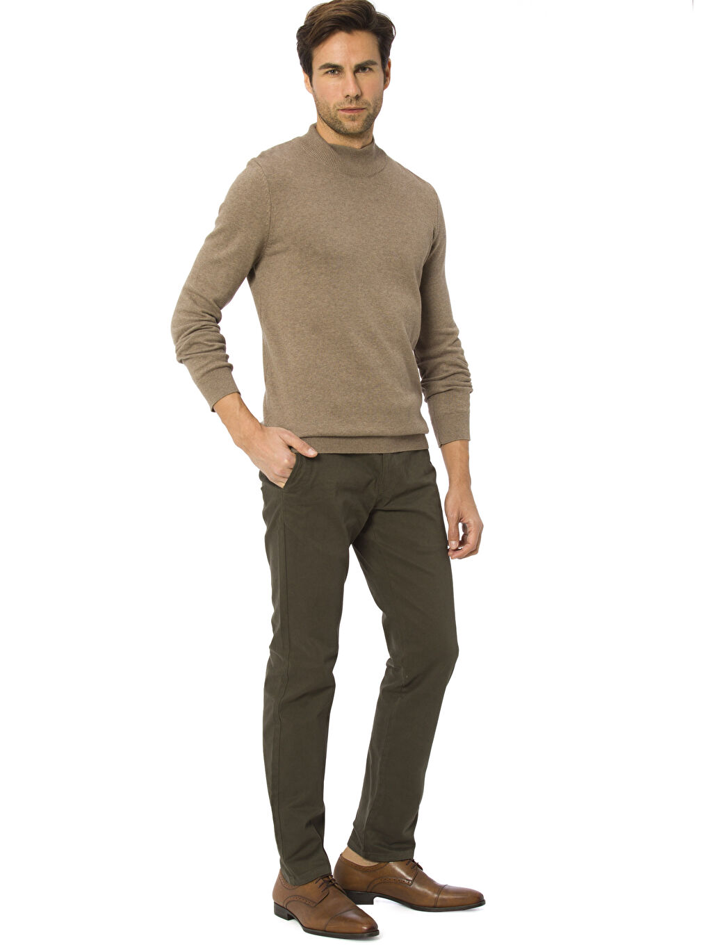 سروال شينو كاكي رجال-2