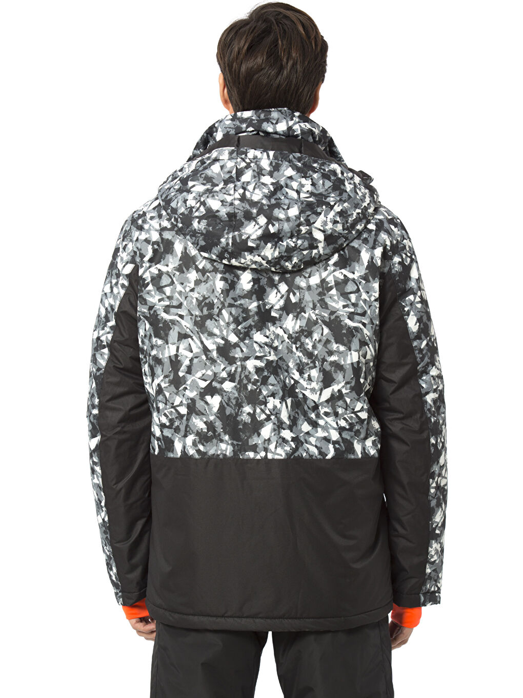 Beyaz Kapüşonlu Kayak Montu-1